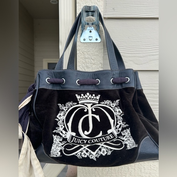 Vintage! Y2K JUICY COUTURE Velour Scottie Dog Day Dreamer Bag - Picture 1 of 16